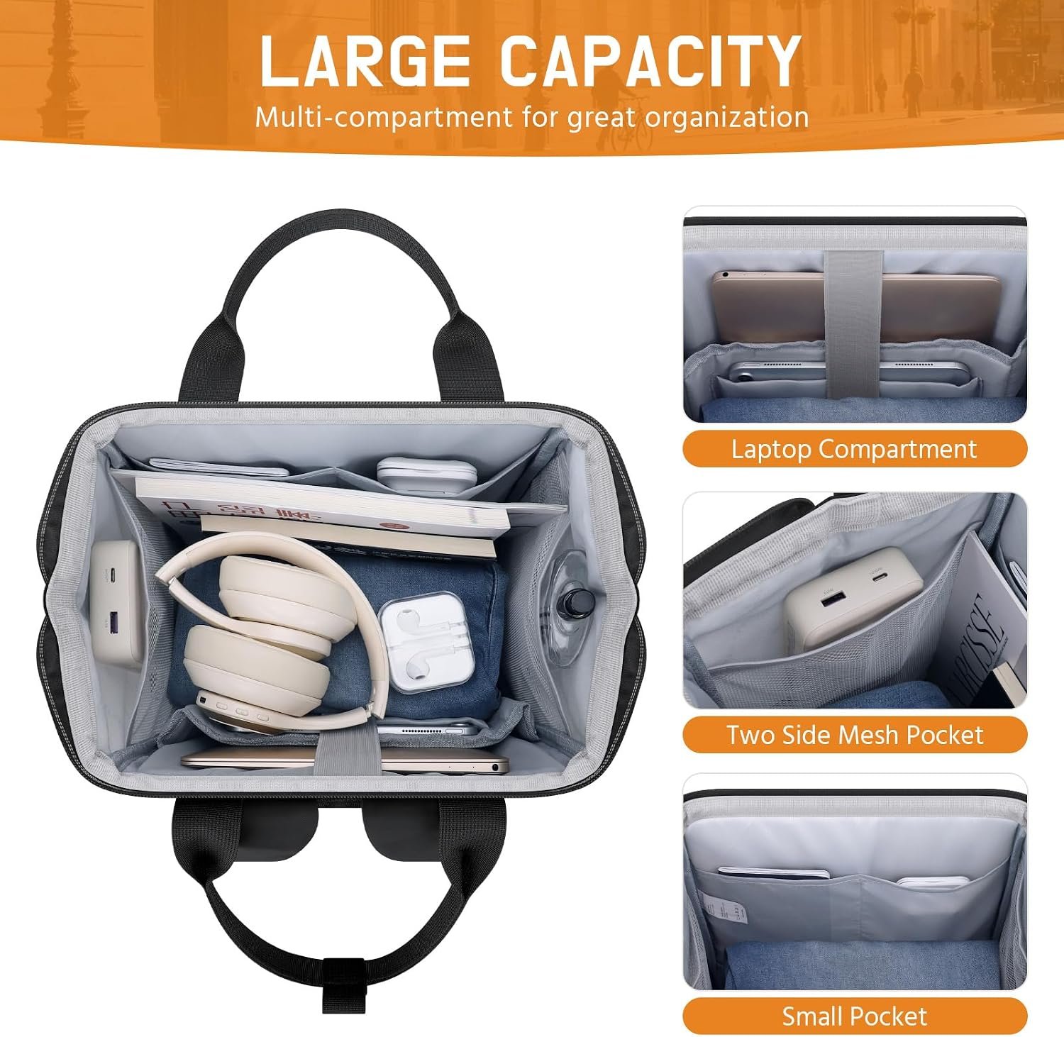 Maelstrom Laptop Backpack for Women Men, 15.6-17.3" Waterproof Travel Bag | Anti-theft Design, Lightweight, Luggage Strap, Device Protection, Breathable,Multi-Pockets, Perfect for Work/Business/School - Image 3