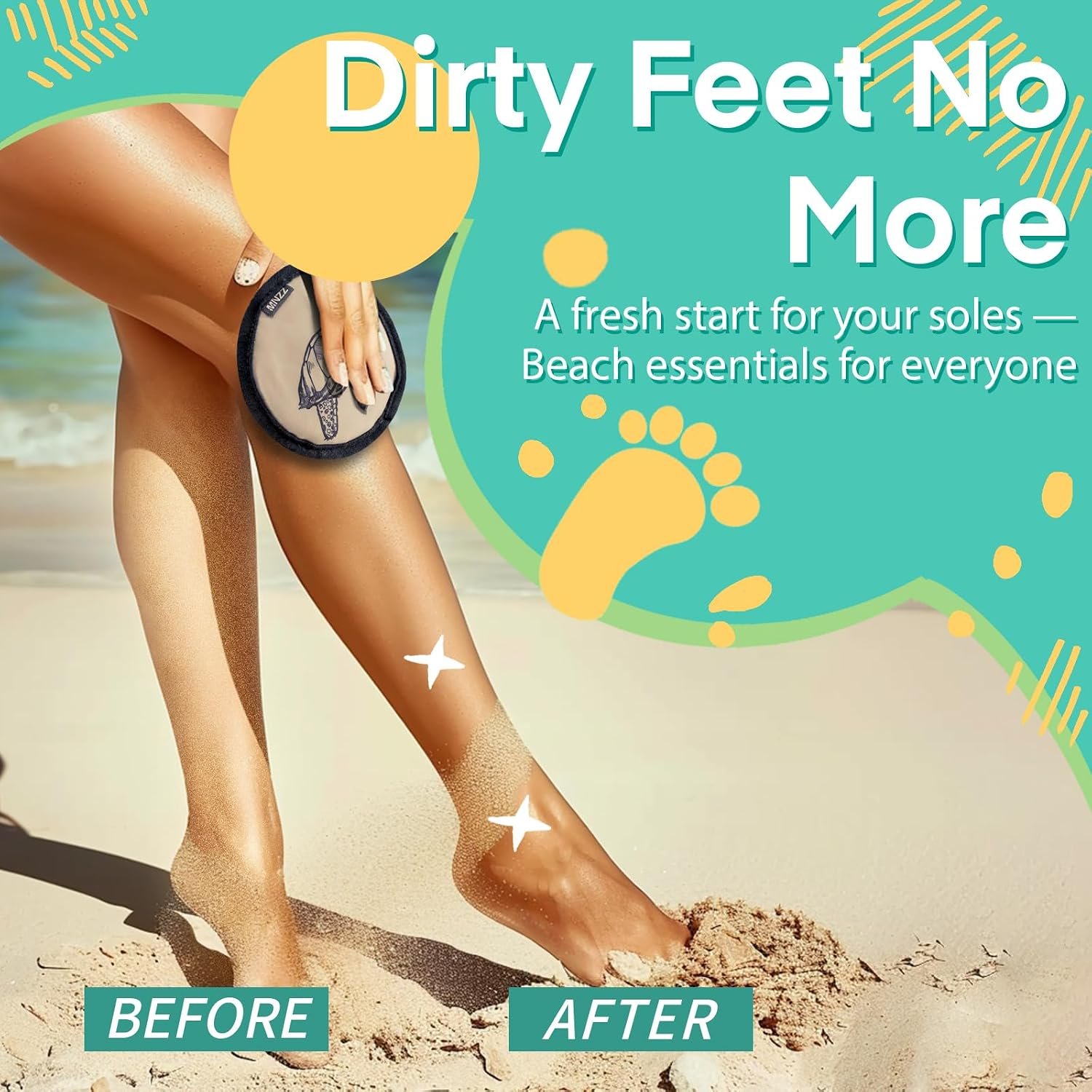 MNZZ Beach Sand Remover Sand Eraser Wipe Mitt Family Women 2026 Summer Gift Beach Towels Vacation Essentials Mexico Costa Rica Trip Must Haves Hawaii Honeymoon Accessories Alaska Cruise Ship Gear 1Pcs - Image 2