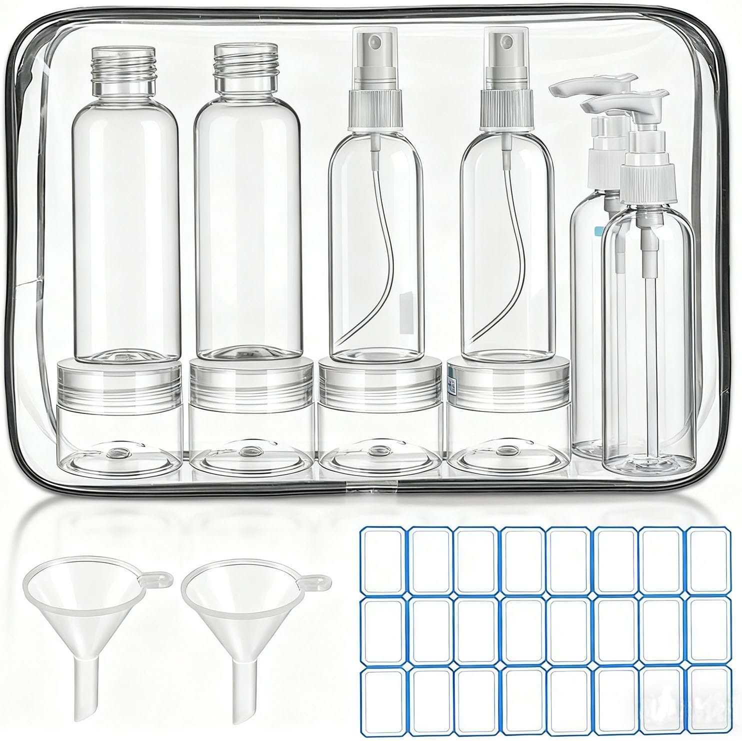 DTDNZKN 14 Pack Travel Bottles Set for Toiletries TSA Approved | Leak-Proof Containers for Shampoo, Conditioner, Lotion, and Body Wash - Convenient and Practical Travel Accessories