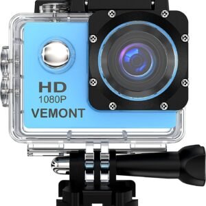 VEMONT Action Camera 1080P 12MP Sports Camera Full HD 2.0 Inch Action Cam 30m/98ft Underwater Waterproof Camera with Mounting Accessories Kit