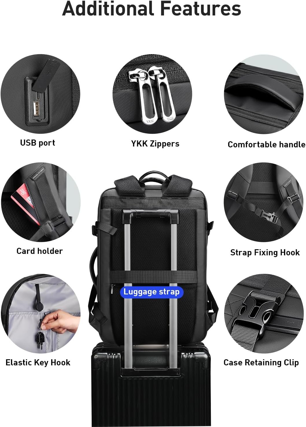 MARK RYDEN Business Backpack for Men, 30L Waterproof Laptop Backpack | 17.3 Inch Professional Work Backpack with USB Charging Port, Anti-Theft Travel Backpack for Office, College & Daily Commuting - Image 5