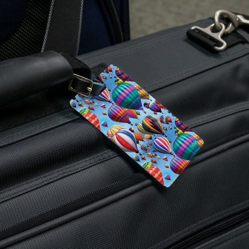 Hot Air Balloons Pattern Luggage ID Tags Suitcase Carry-On Cards - Set of 2 - Image 5