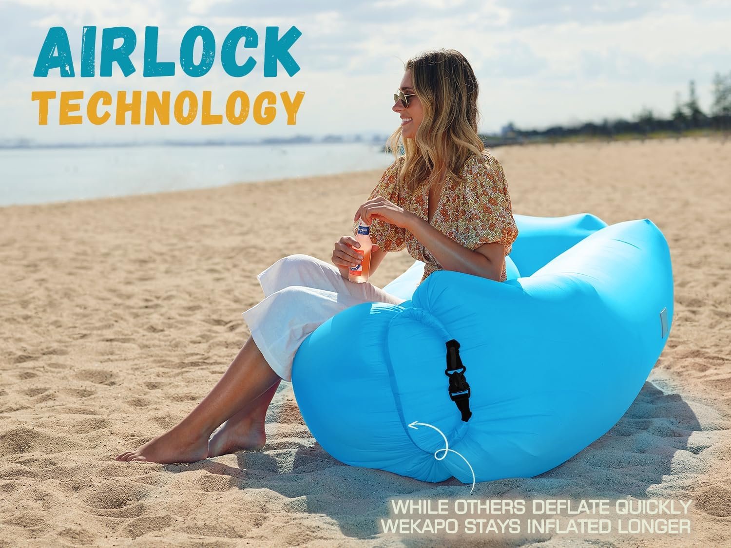 WEKAPO Inflatable Couch Air Lounger Chair - Camping & Beach Accessories, Portable Blow up Sofa for Hiking, Lawn, Indoor/Outdoor Movies & Music Festivals. Lightweight and Easy to Set Up Air Hammock - Image 5
