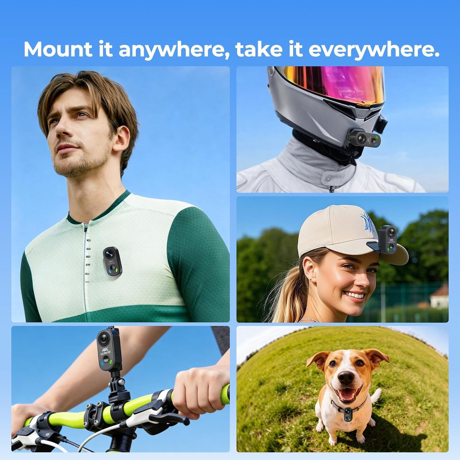 4K Mini Body Camera, Thumb Action Camera with 64GB Card, WiFi, EIS Stabilization, Charger Case, Magnetic Mount, 150° Wide Angle Wearable POV Camera for TikTok YouTube Vlogging Outdoor Motorcycle - Image 8