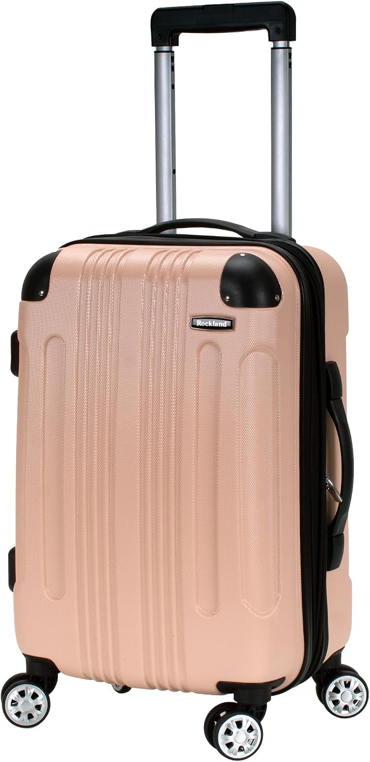 Rockland London Hardside Spinner Wheel Luggage, Champagne, Carry-On 20-Inch, 22"X13. 5"x10" (with wheels) - Image 2