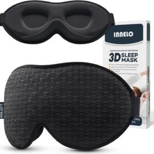 Sleep Mask for Side Sleeper, 3D Zero-Pressure, 100% Blackout, Nap | Ice Silk Lining, Ultra Soft Eye Mask For Sleeping, Breathable Blindfold, Sleep Mask For Men Gifts/Travel Essentials, Black