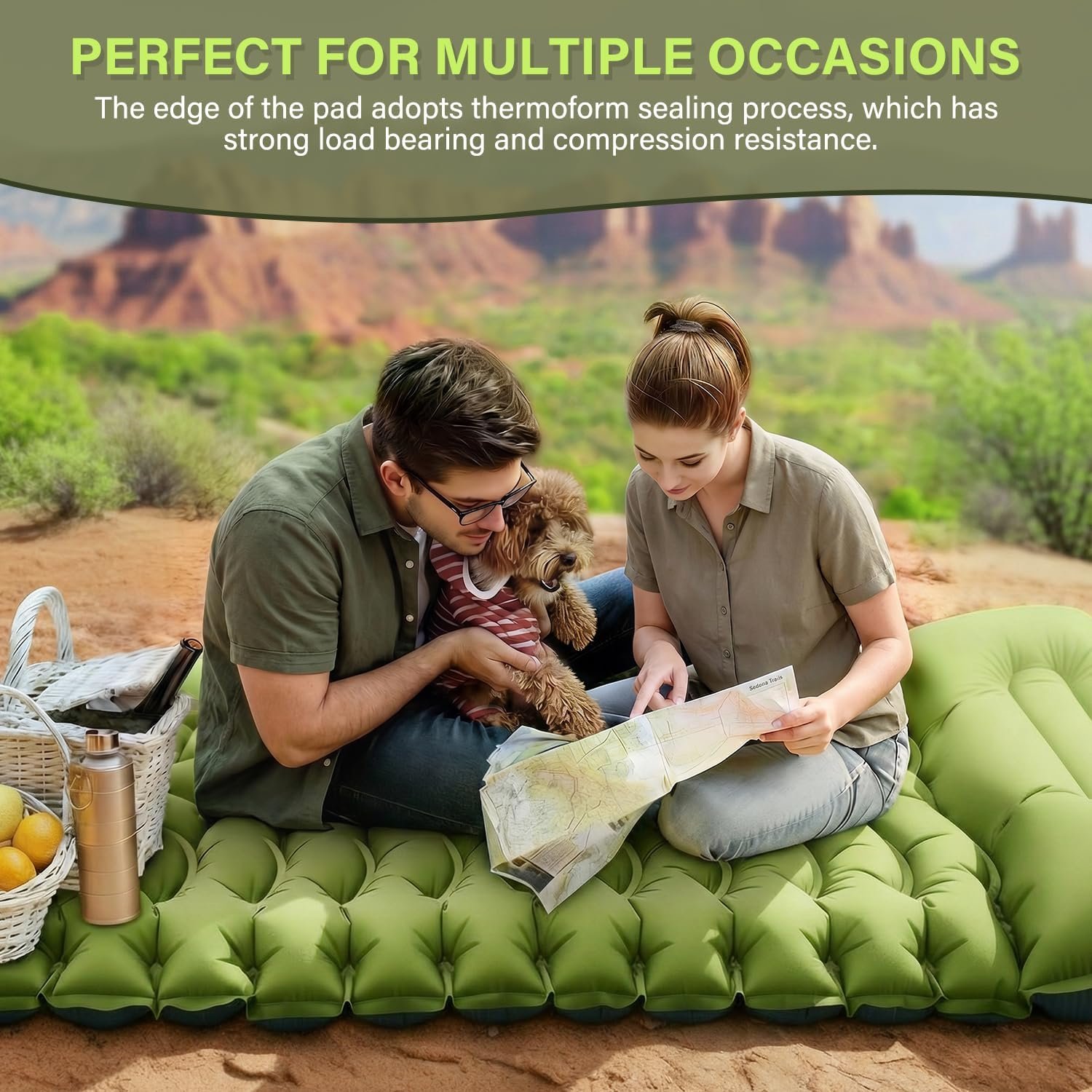 FUN PAC Camping Sleeping Pad, Ultralight Camping Mat with Pillow, Built-in Foot Pump Inflatable Sleeping Pads Compact for Camping Backpacking Hiking Traveling Tent,Single,Green - Image 7