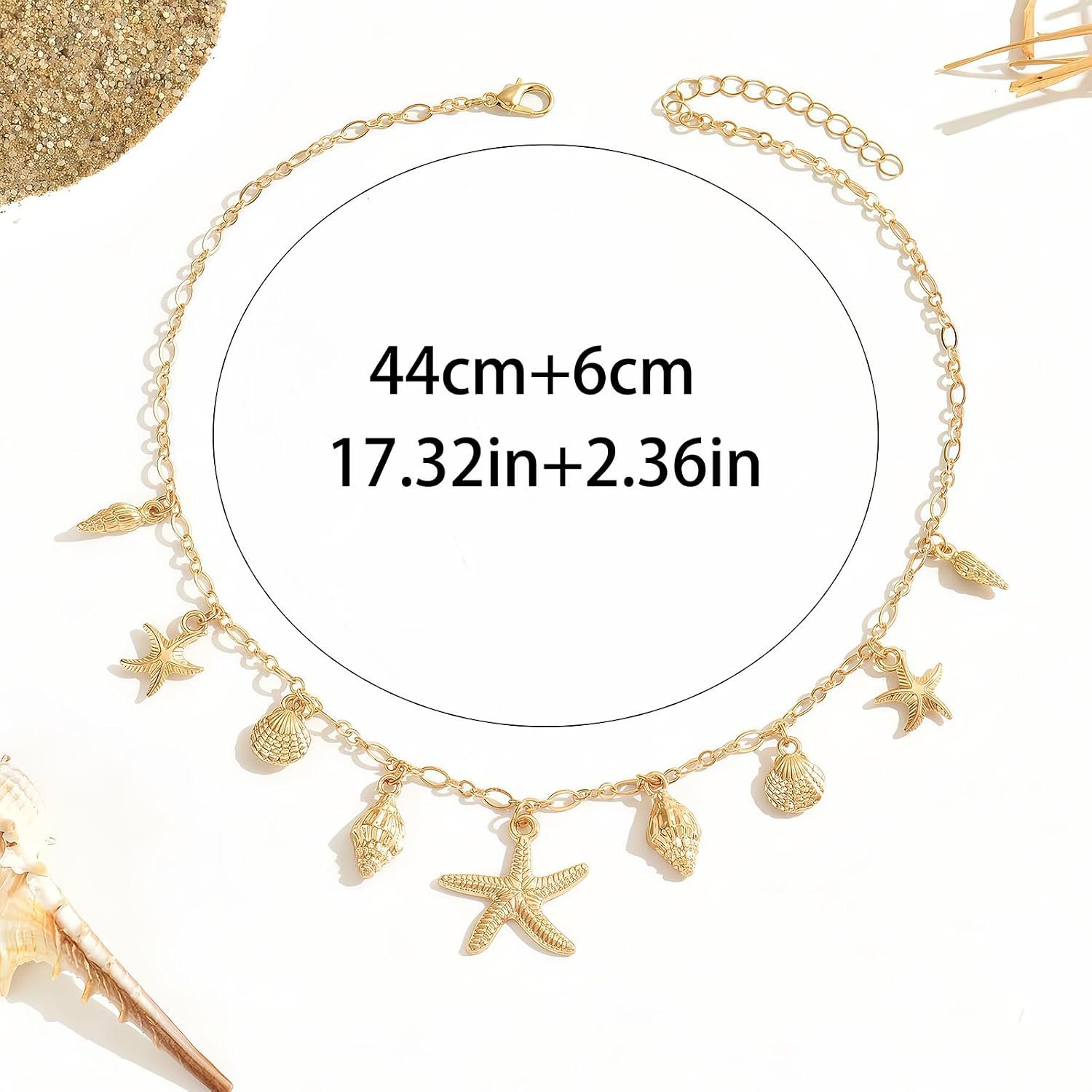 Nackiy Shell Starfish Necklace for Women, Boho Beach Vacation Jewelry | Gold Plated Layered Charm Necklace, Boho Bead Strands, Adjustable Fit, Pearl Shell Starfish Charms, Summer Jewelry Gift - Image 7
