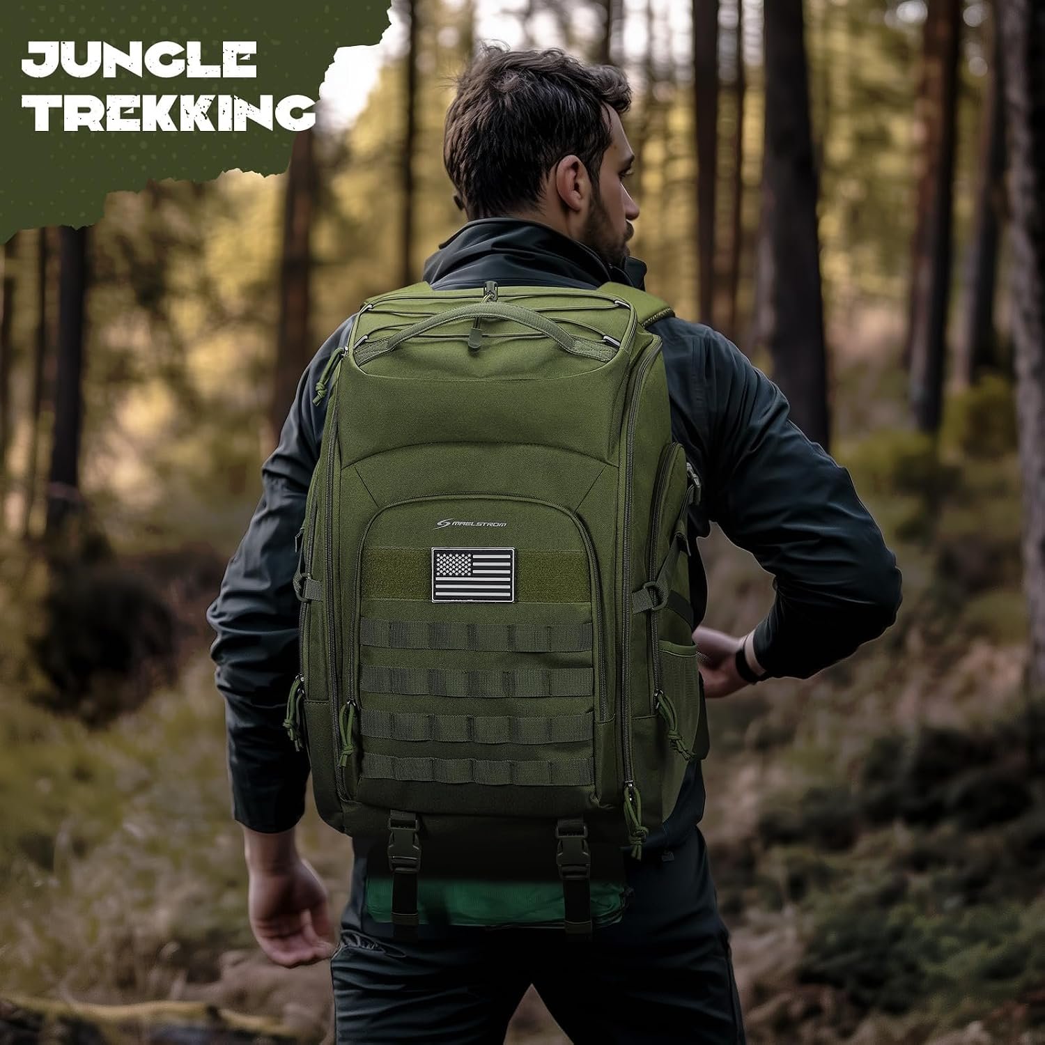 Maelstrom Tactical Backpack for Men, Water Resistant 40L Military Bag | Molle System, 900d Polyester, Laptop Pocket, Load Compression, Tripod Straps, For Hunting, Travel, Hiking,Gym, Camping - Image 6