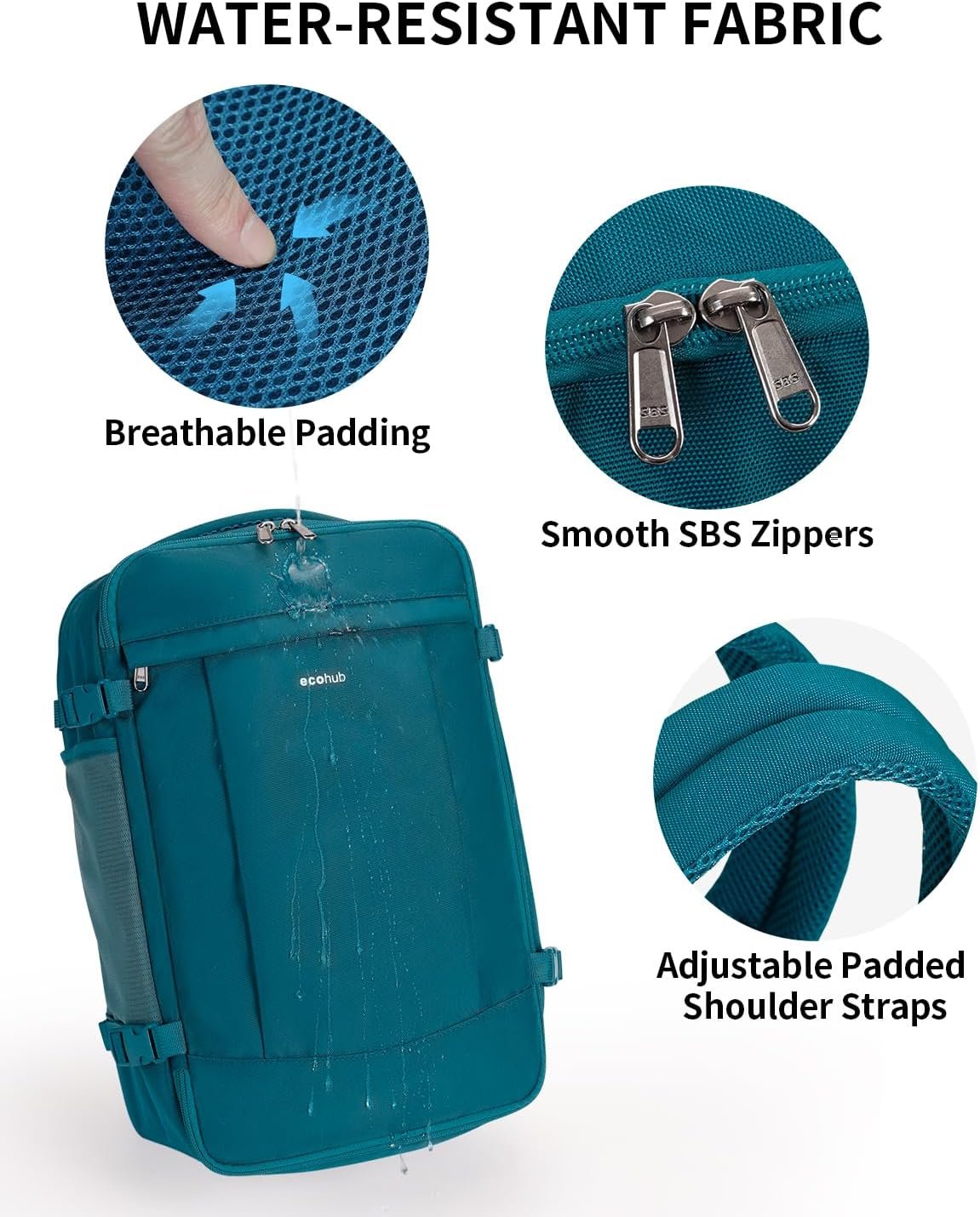 ECOHUB Travel Backpack Airlines Approved Personal Item Bag Carry On Backpack - Image 8