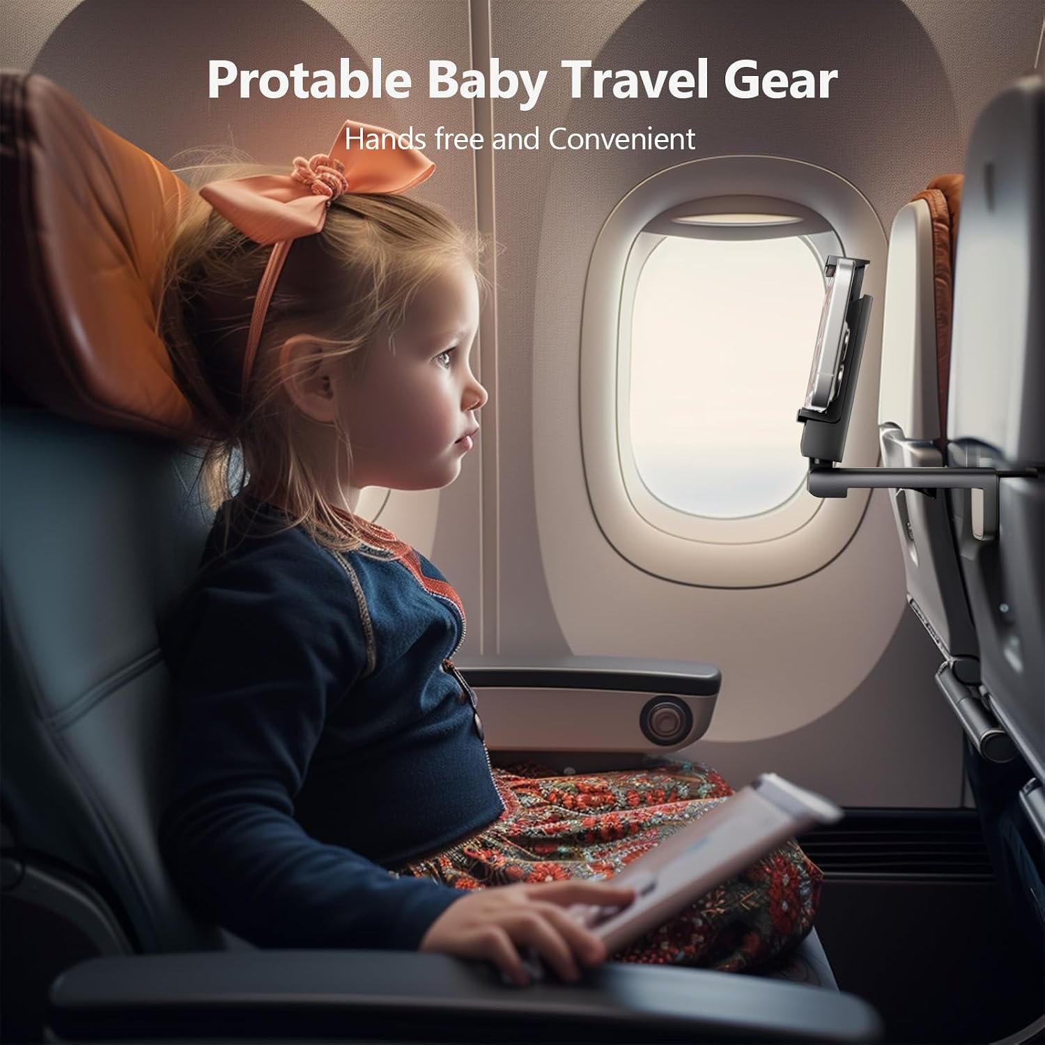 MiiKARE 2027 Airplane Phone Holder Mount, Plane Travel Essentials, Black | Universal Hands-free Phone Holer with 360° Rotation for Flying, Accessory Travel Must Haves Phone Stand for Desk, Tray Table - Image 8