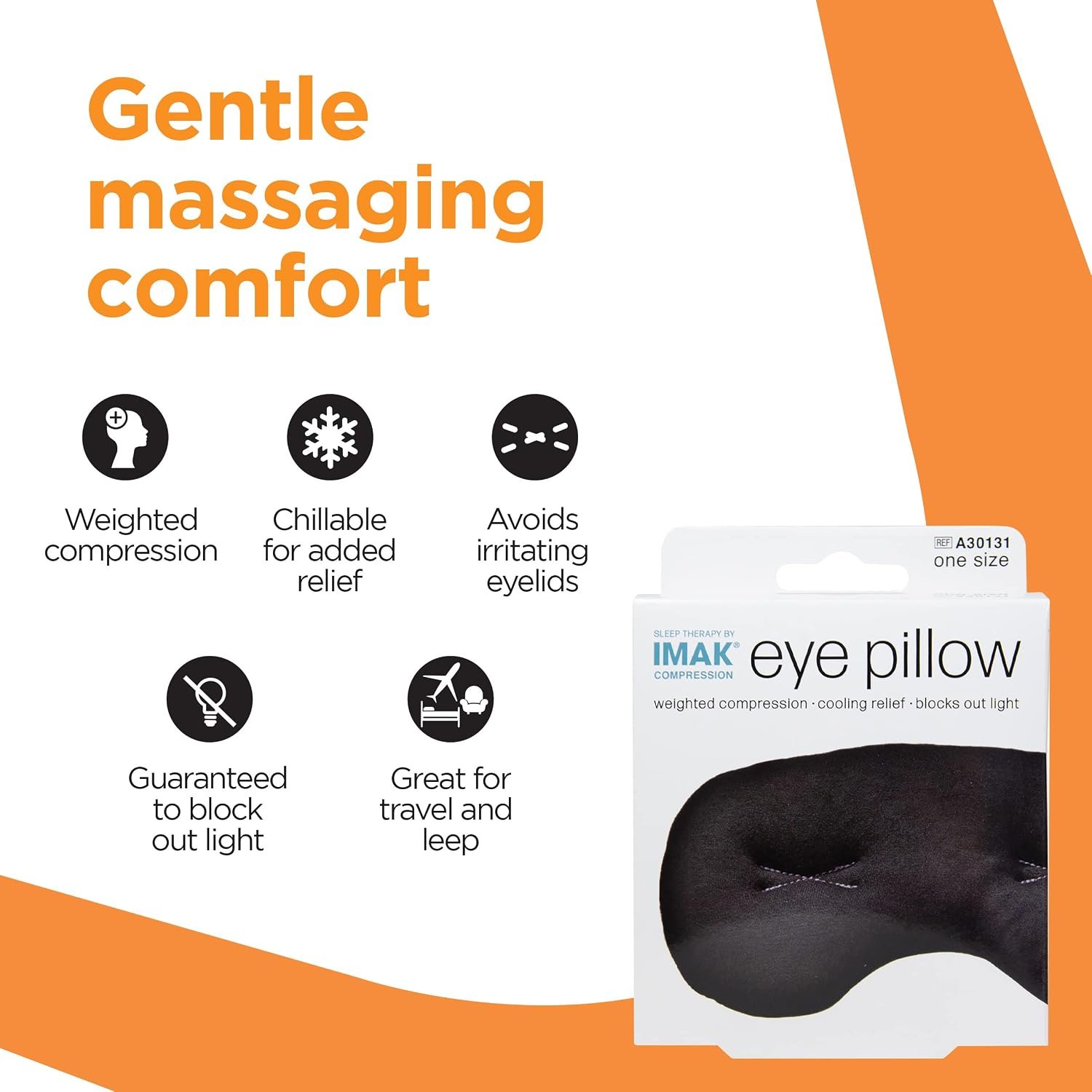 Brownmed Eye Pillow - Compression Eye Mask for Headache Support - Soothes Strain - Eases Sinus Pressure - Cooling - Universal Fit - Breathable Cotton - Washable & Reusable - Black - Image 6