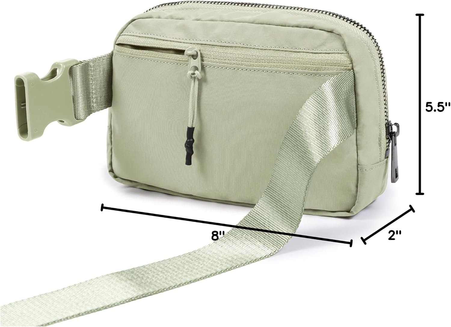 ODODOS Unisex Mini Belt Bag with Adjustable Strap Small Fanny Pack for Workout Running Traveling Hiking, Desert Sage - Image 8