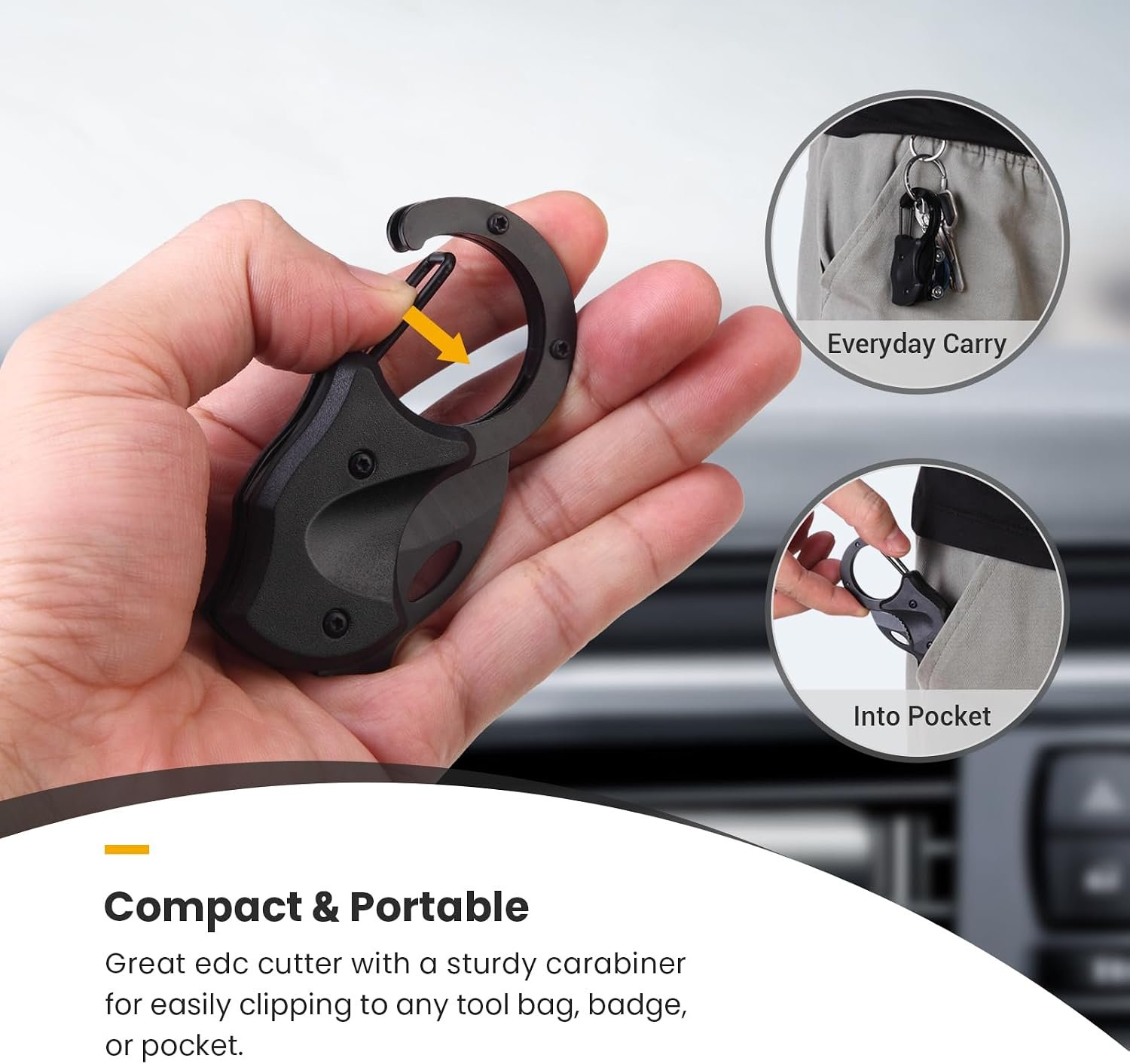 FUNBRO Small Pocket Knife Gift for Men | Keychain Box Cutter with 1.34inch Blade, Mini Folding Knives EDC Gadgets, Stocking Stuffers Gift for Adults Men Him - Image 5