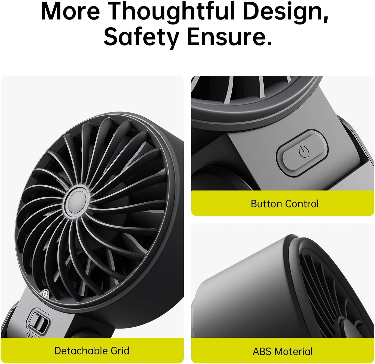 JISULIFE Portable Handheld Fan Life7: 3-in-1 Hand, Desk & Neck Fan-Black | 19.5H Max Cooling, 5-Speed, LED Display, 5000mAh Rechargeable,USB Foldable Fan for Travel/Concerts/Cruise/Sports Events/Gifts - Image 9