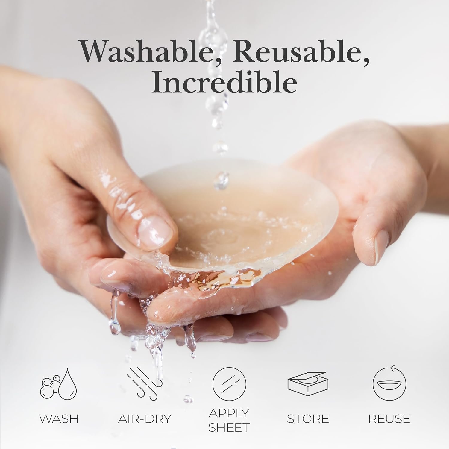 Nippies Reusable Nipple Covers, Skin Safe Pasties in Circle or Lift Style | Dermatologist Tested Adhesive Pasties, Sticky Up to 20 Wears, Stays On through Sweaty Summer Heat, Travel Case Included - Image 6