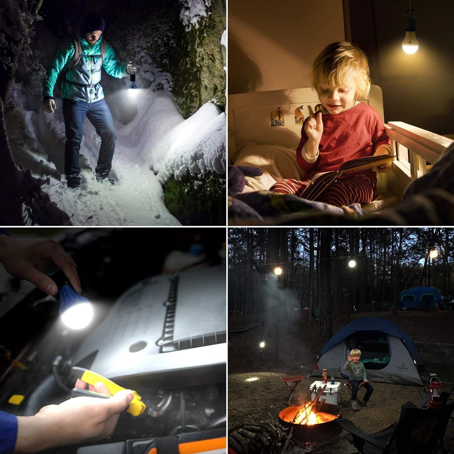 Lepro LED Camping Lantern with 3 Light Modes, Batteries Included, 4 Packs | Hanging Tent Light, Camping Essentials, Portable Lantern Flashlight for Camping, Emergency Light, Power Outages - Image 4