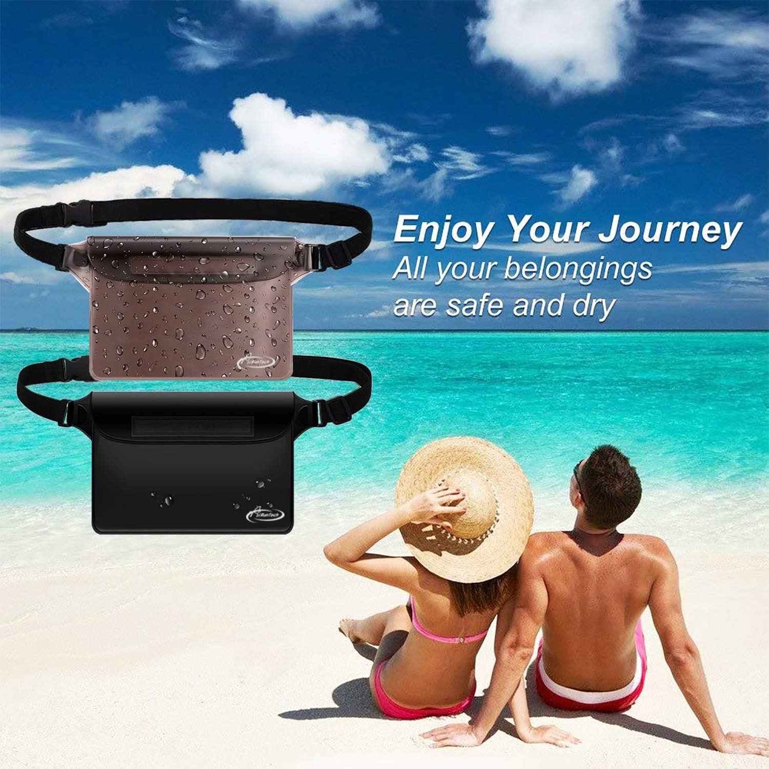 AiRunTech Waterproof Fanny Pack,Phone Pouch Dry Bag for Passport Wallet Purse,Floating Waterproof Bags for Travel Beach Swimming Kayaking Boating Cruise Accessories - Image 7