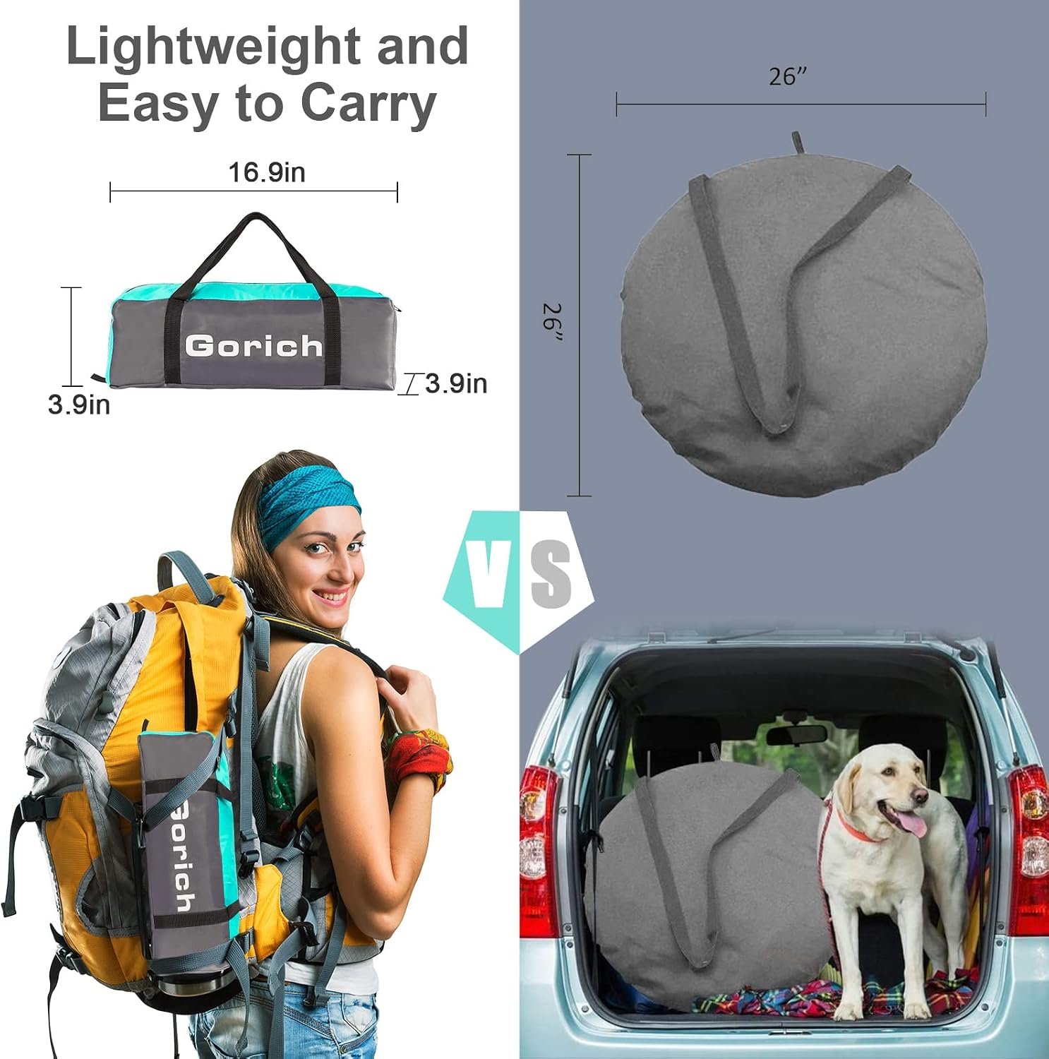 Gorich Beach Tent Sun Shelter for 3/4/6/8/10 Person with UPF 50+ UV Protection, Lightweight & Easy Setup Beach Shade Canopy, Portable Beach Shade Tent Beach Cabana - Image 4