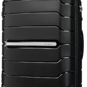 Samsonite Freeform Large Checked Luggage with Dual 360° Spinner Wheels - TSA Lock, Airline-Approved - Lightweight Durable Polypropylene Expandable Hardshell - Black
