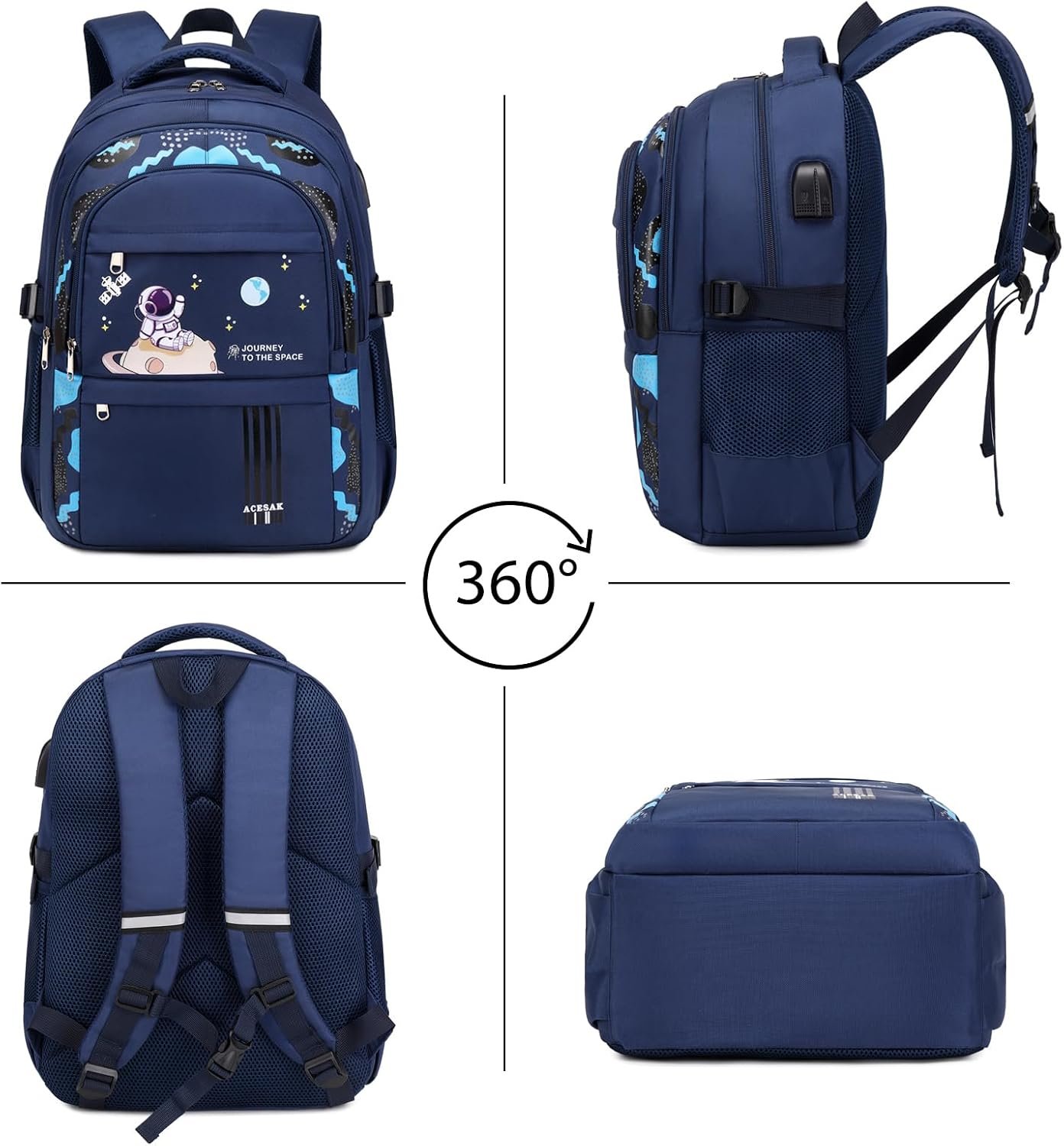 ACESAK Backpack for Boys - Boy Backpack Schoolbag for Boys Kids Children Teens Girls Elementary Middle School Bags, Waterproof Lightweight Kids Bookbag Backpacks Casual Daypack with Lunch Bag Set - Image 7