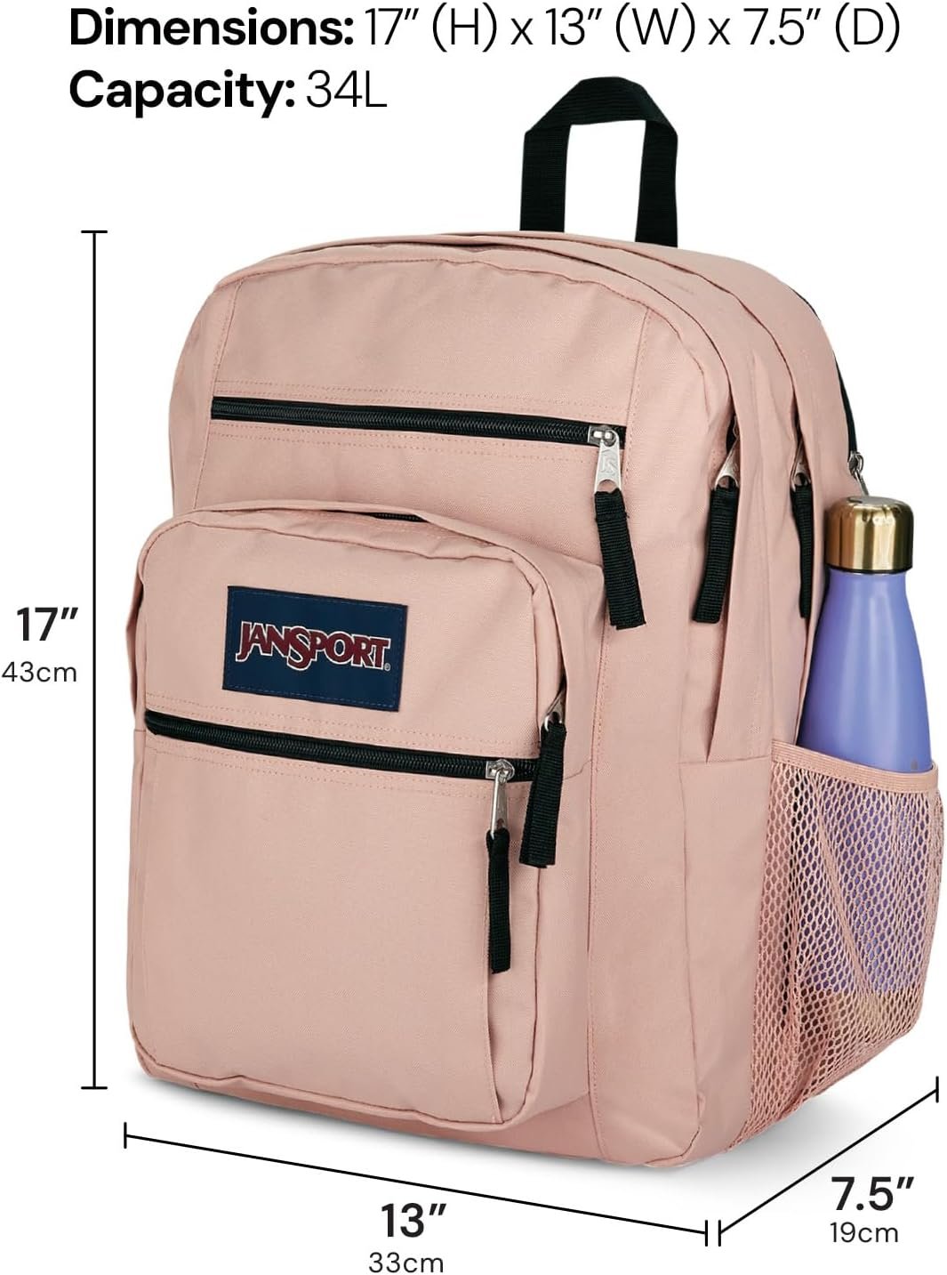 JanSport Laptop Backpack - Computer Bag with 2 Compartments, Ergonomic Shoulder Straps, 15” Laptop Sleeve, Haul Handle - Black - Image 2