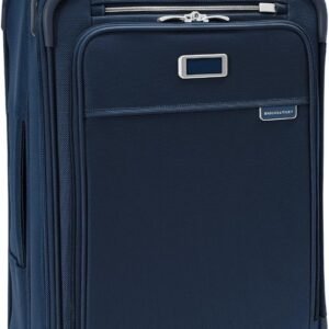 Briggs & Riley Essential 22" Carry On Expandable Spinner - Luggage for Travel, Suitcases with Wheels, Softside Rolling Bag for Men & Women, Self-Repairing Zipper - Baseline Collection, Navy