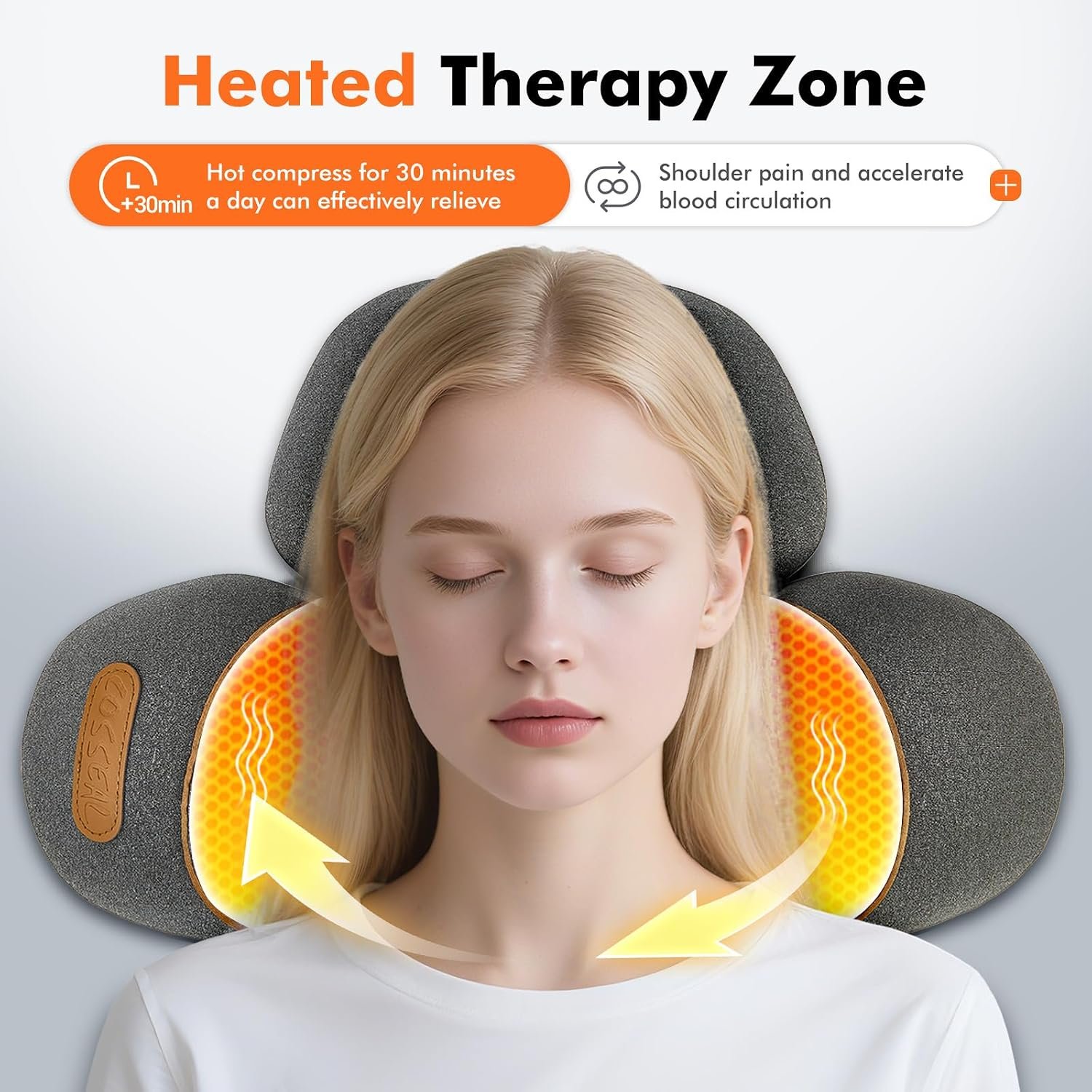 Neck Massager Pillow - 3-in-1 Neck Pillow with Battery, Travel Neck Massager Pillow for Shoulder Pain Relief, Deep Tissue Pain Relief with Heat and Stretching, Neck Hump Corrector for Women - Image 4