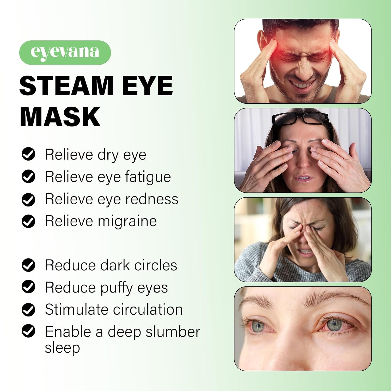 16 Packs Steam Eye Mask, Extra Deep Heat for Dry Eyes, Fast Relief for Irritation, Stye, Puffy Sensitive Eyes and Eye Strain, Disposable Self Heating Warm Compress (Unscented) - Image 3