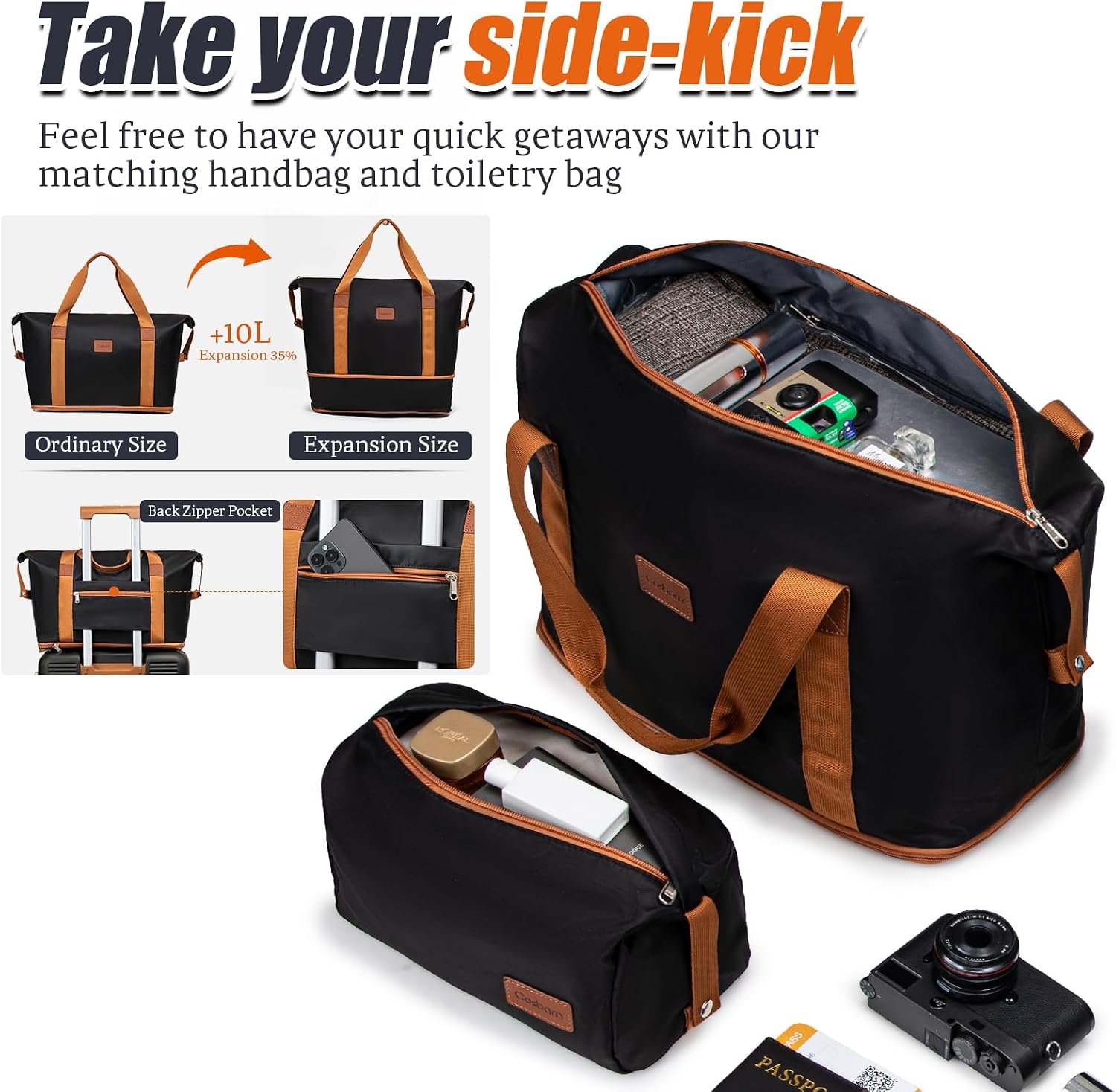 Cosbarn Luggage Sets, Durable 20,24,28 inch Suitcase Sets With Wheels | ABS Hardshell Sets Includes 20, 24&28inch Suitcase, Duffel, Toiletry Bags, TSA lock, Spinner Wheels,Checked Family Travel - Image 5
