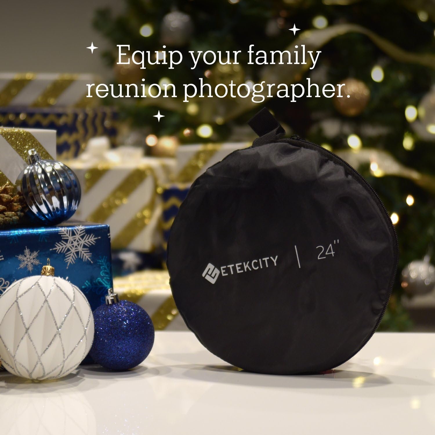 Etekcity 24" (60cm) 5-in-1 Photography Reflector, Multi-Disc Light Reflectors for Photography, Collapsible with Bag - Translucent, Silver, Gold, White and Black - Image 3