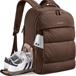BAGSMART Travel Backpack for Women, Gym Backpack with Shoe Compartment | Carry on Backpack Airline Approved, PVC Wet Pocket, Fits 15.6" Laptop, Large Side Pocket, Lightweight, Water-resistant