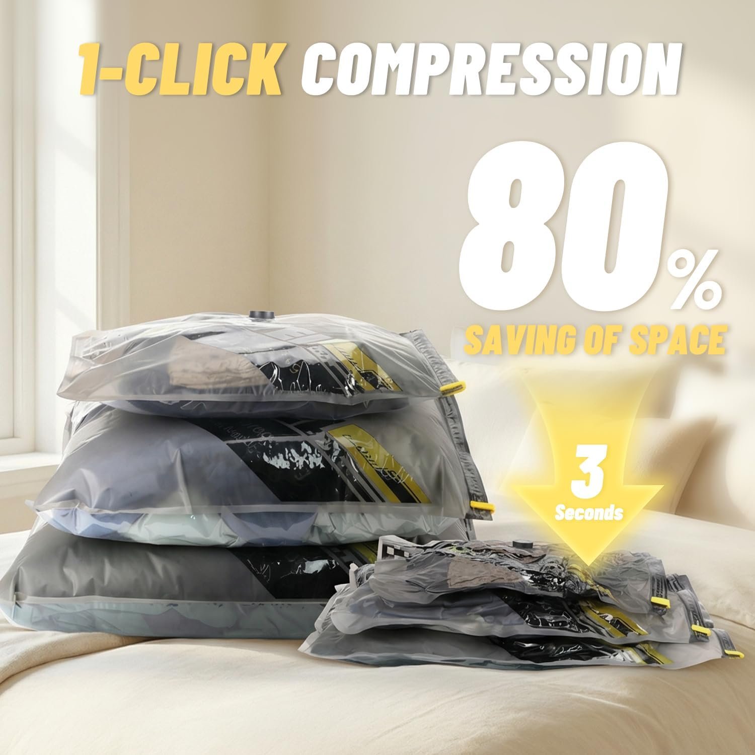 Cordless Vacuum Bags for travel - 18 Pack Rechargeable Wireless Vacuum Seal Bags for Clothing Travel, Space Saver vacuum storage bags with pump for Clothes, Blankets & Luggage Organization - Image 3