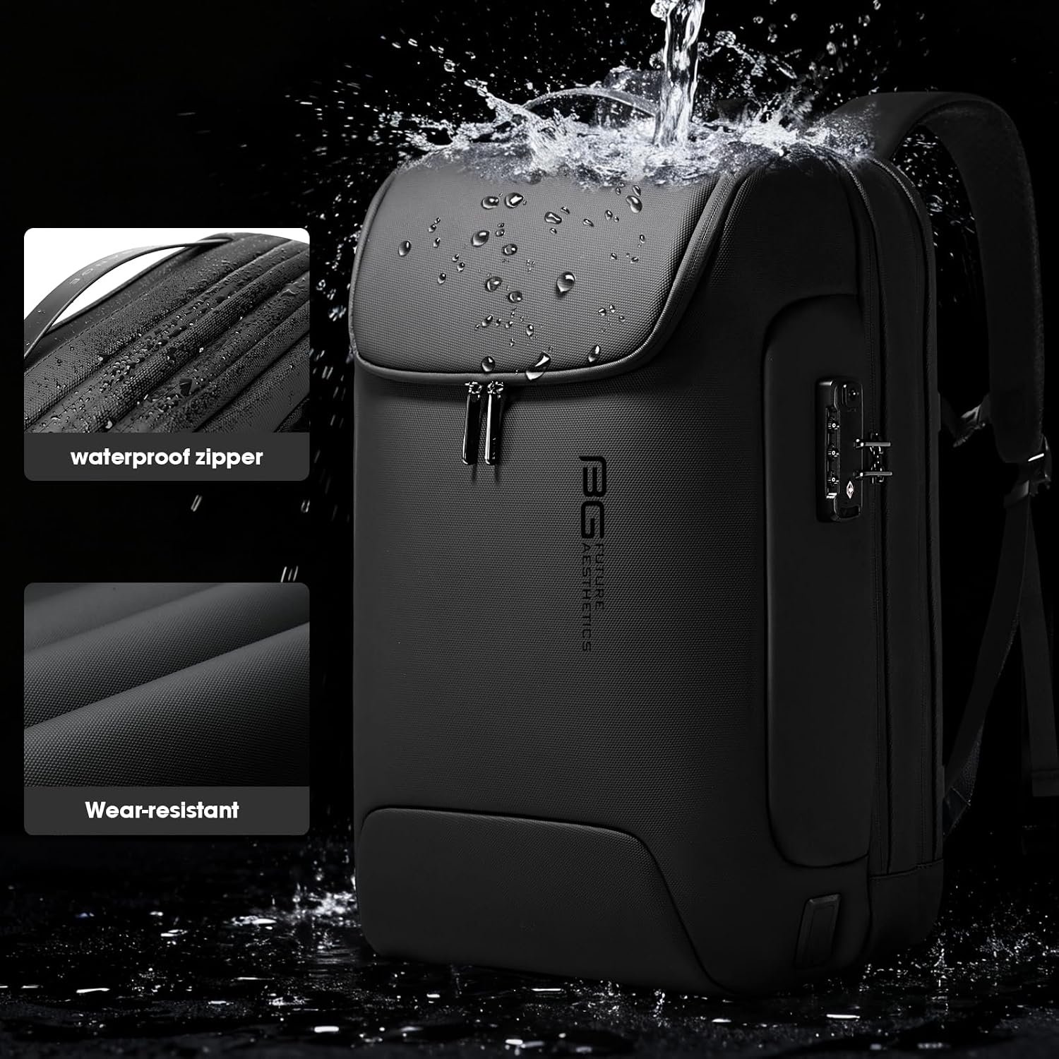 BANGE Anti-Theft Backpack with USB Charging Port 17.3 Inch Business Laptop Backpack - Image 7
