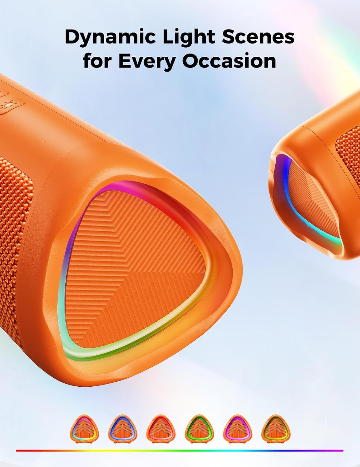Bluetooth Speaker, 20W HD Sound, Portable Wireless, IPX5 Waterproof, Up to 24H Playtime, TWS Pairing, for Home/Party/Outdoor/Camping/Beach Essentials, Electronic Gadgets, Birthday Gift (Orange) - Image 3