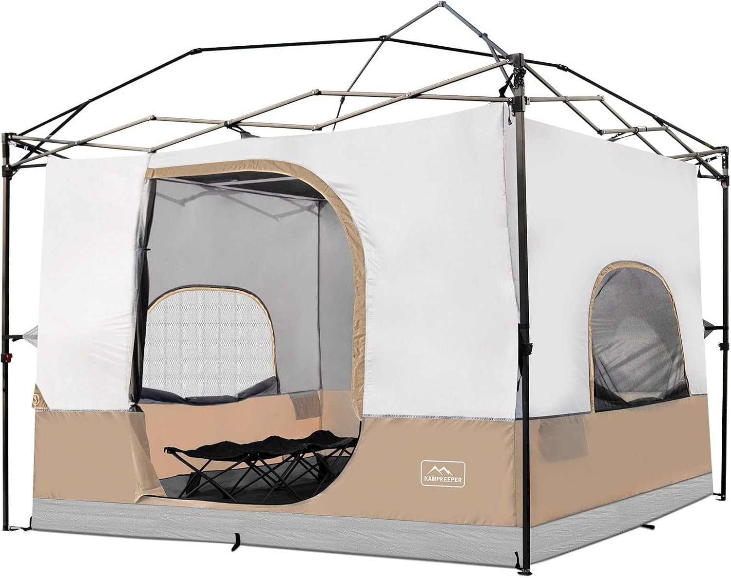 Camping Inner Tent for Pop Up Canopy–Vented Roof(Top & Frame NOT Included) | Converts 10'x10' Straight Leg Canopy into Camping Tent–Fully Vented Roof