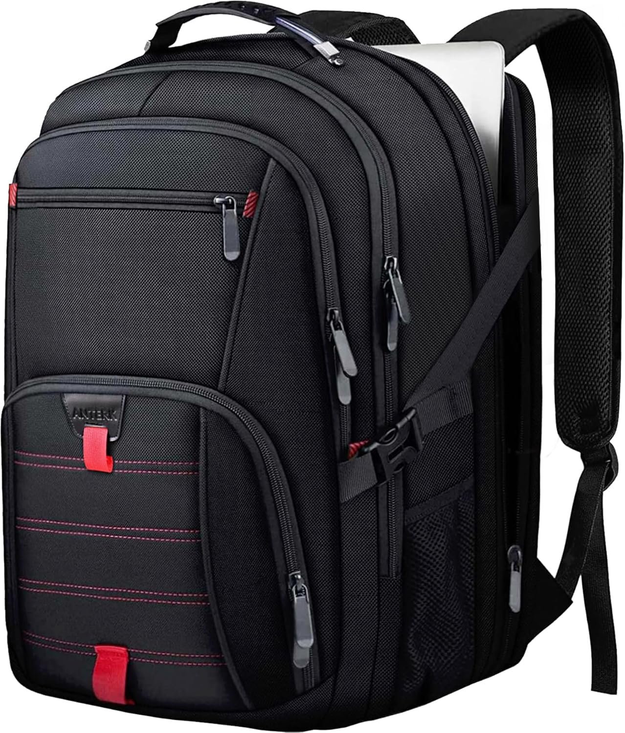 ANTERK Extra Large Travel Laptop Backpack 17.3 In Carry on Backpack for Men | Travel Backpack Anti Theft Water Resistant College Bussiness TSA Airline Approved Work Computer Backpack, Black