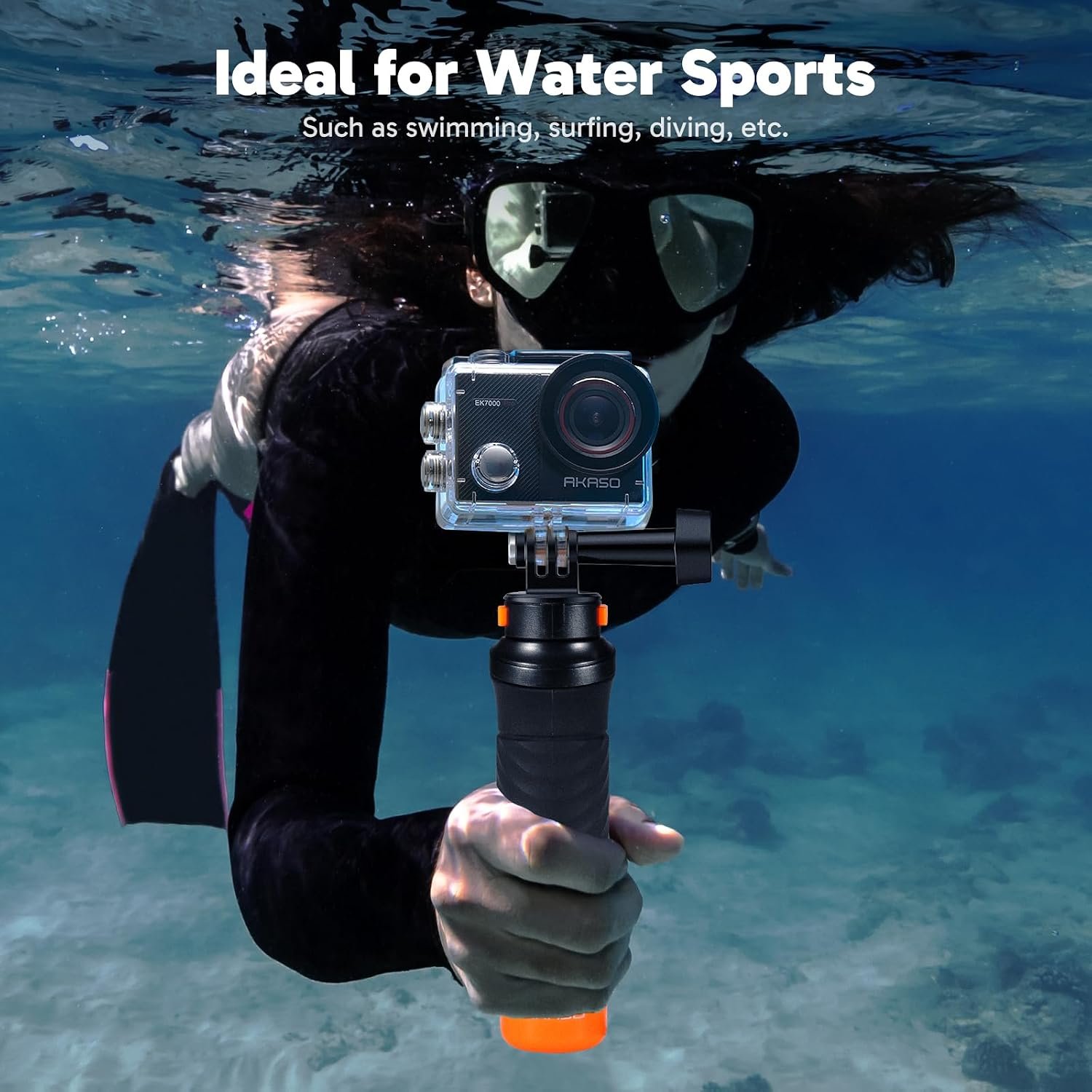 AKASO EK7000 Pro 4K30 Action Camera with Touch Screen EIS 131FT Waterproof Underwater Camera 5X Zoom Remote Control with Waterproof Floating Hand Grip Bundle and Carrying Case Accessories Kit Bundle - Image 4