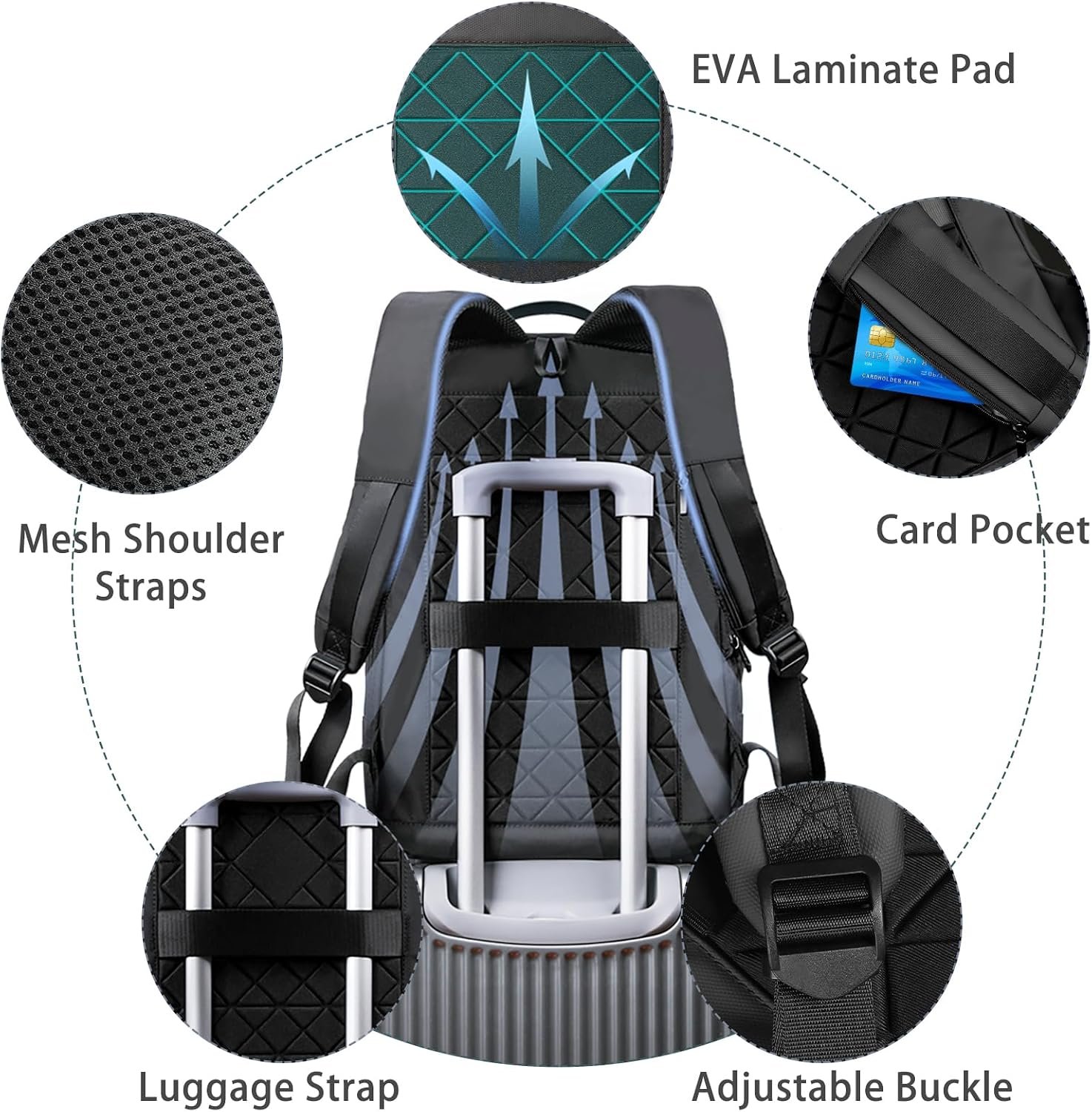 hk Backpack for Men Business Slim Laptop Bag | Anti Theft Travel Backpacks 17.3 Inch Laptop Water Resistant Computer Bag for Work Office College, Black - Image 6