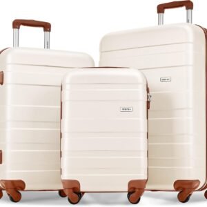Luggage 3 Pcs ABS Hardside Luggage Sets Spinner Wheels Suitcases