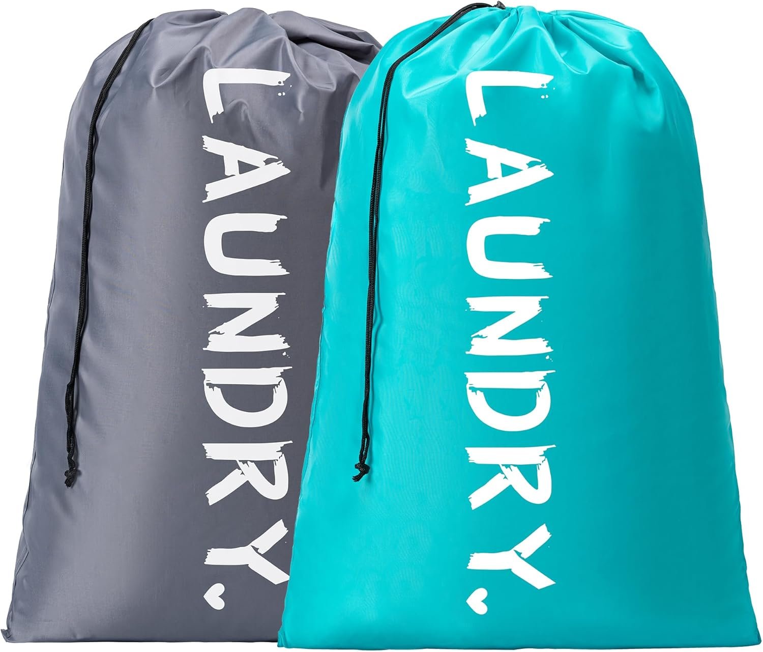 2 Pack XL Travel Laundry Bag, Machine Washable Dirty Clothes Organizer with Drawstring,Large Enough to Hold 4 Loads of Laundry, Easy Fit a Laundry Hamper or Basket Travel Essentials 24" x 36" | Ultra Large Capacity