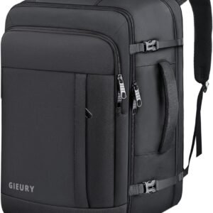 Carry On Backpack, Expandable Extra Large Travel Backpack for Men Women | 40L-50L Expandable, TSA Flight Approved, Shoe Compartment, Anti-Theft, Lightweight Weekender Backpack, Travel Gifts, Black