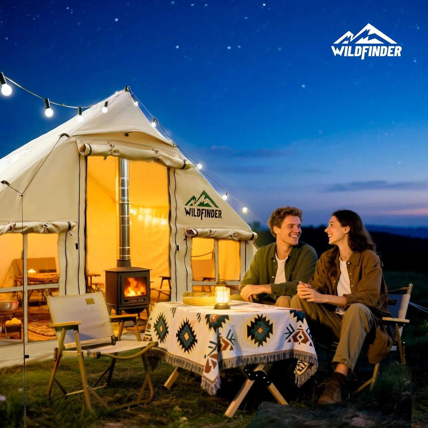 Inflatable Tent with Skylight & Stove Jack,Blow Up Tents, Hot Tent - Image 9