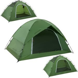 Clostnature Waterproof Camping Tent for 2 Person, 4 Person, Easy Setup Tent | 190T Polyester, PU2000, Lightweight, Durable, Compact, Freestanding, Great Ventilation, Small Tent for Outdoor, Kids, Scouts