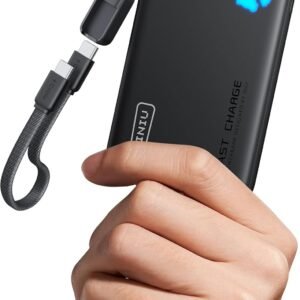 INIU 45W Fast Charging Portable Charger, Smaller 10000mAh Travel Power Bank | Flight-Safe, Detachable USB C Cable, Travel Essential, External Battery Phone Pack for iPhone 17 Samsung S26 iPad etc
