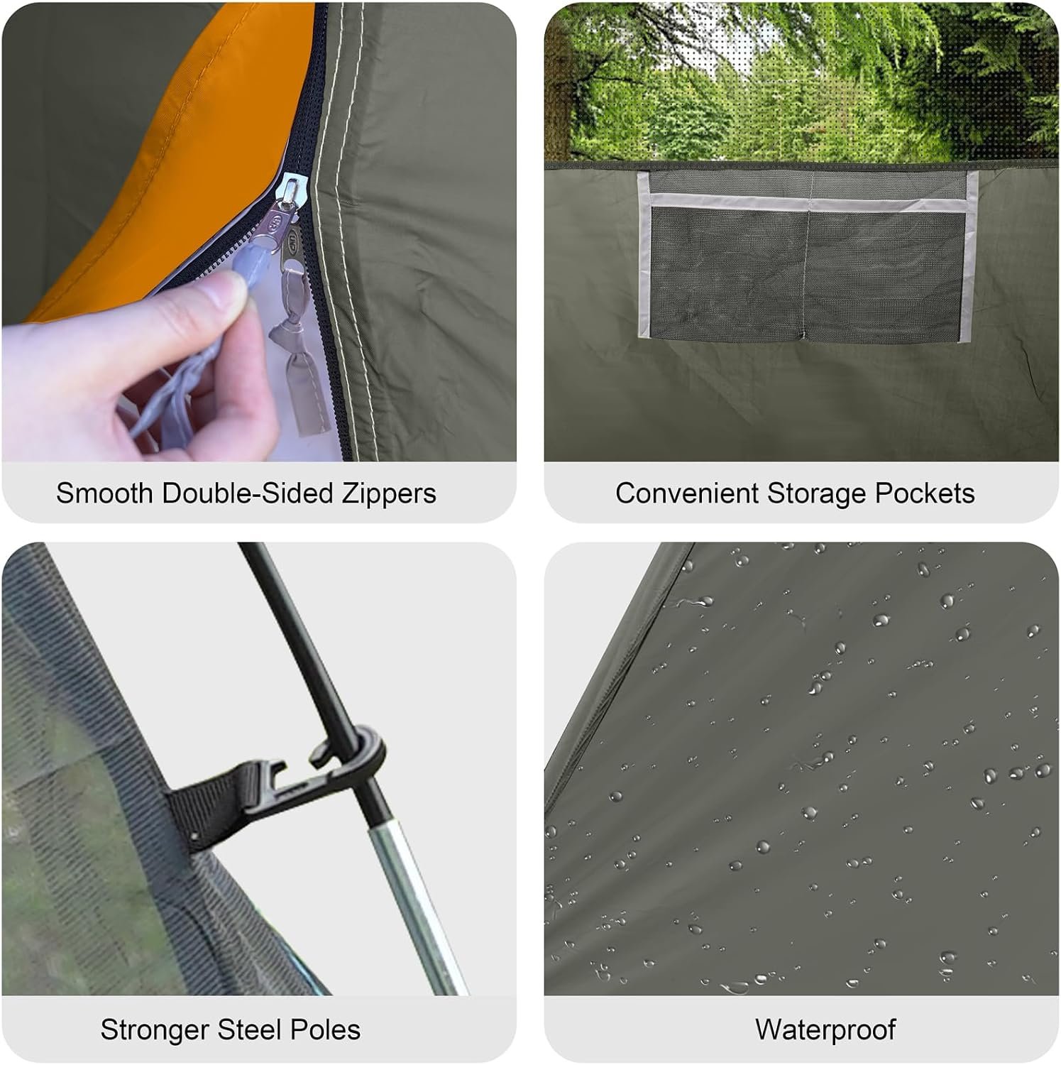 CAMPROS CP 3 Person Tent, Waterproof Dome Tents for Camping with Rainfly | Camping Tent Easy Setup in 3 Mins, Portable Family Tent with Large Mesh Window & Carry Bag for Outdoor Hiking - Image 7