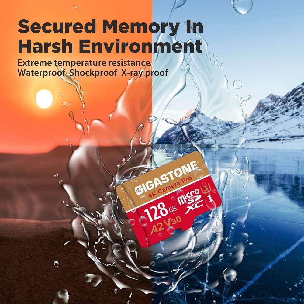 【5-Years Data Recovery】 GIGASTONE 128GB Micro SD Card, 4K Video Recording for GoPro, Action Camera, DJI, Drone, Nintendo-Switch, R/W up to 100/50 MB/s MicroSDXC Memory Card UHS-I U3 A2 V30 C10 - Image 7