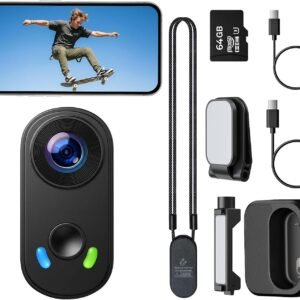 4K Mini Body Camera, Wearable Action Cam with Magnetic Mount, Charging Case, WiFi App Control POV Cam EIS Stabilization, 64GB SD Card, Hands-Free Recording for Vlogging Travel Cycling Motorcycle