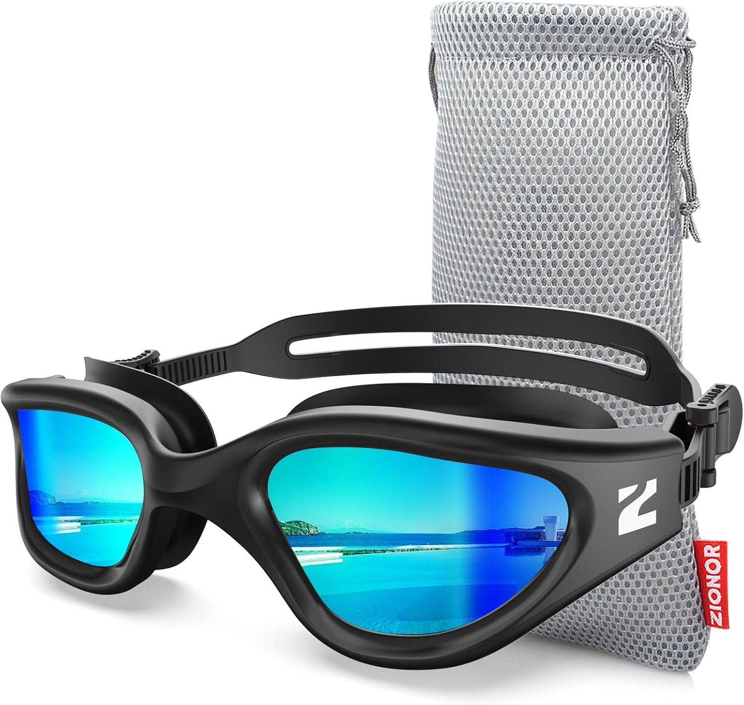 ZIONOR G1 Air Swim Goggles Adult, Polarized for Outdoor, Open Water | Pro UV Protection, Wide Vision, Reduce Water Glare