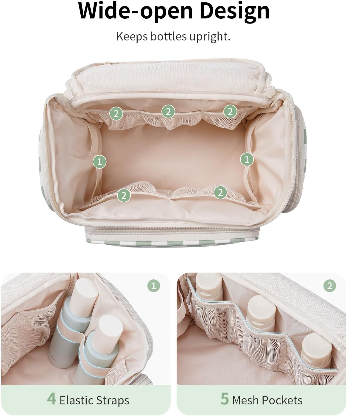 Narwey Hanging Travel Toiletry Bag for Women, Large Makeup Cosmetic Bag | Wide Open, Organized Pocket, Dry Wet Separation, Portable Bathroom Travel Bag for Full Size Toiletries, Vivid Pattern, Gifts - Image 4